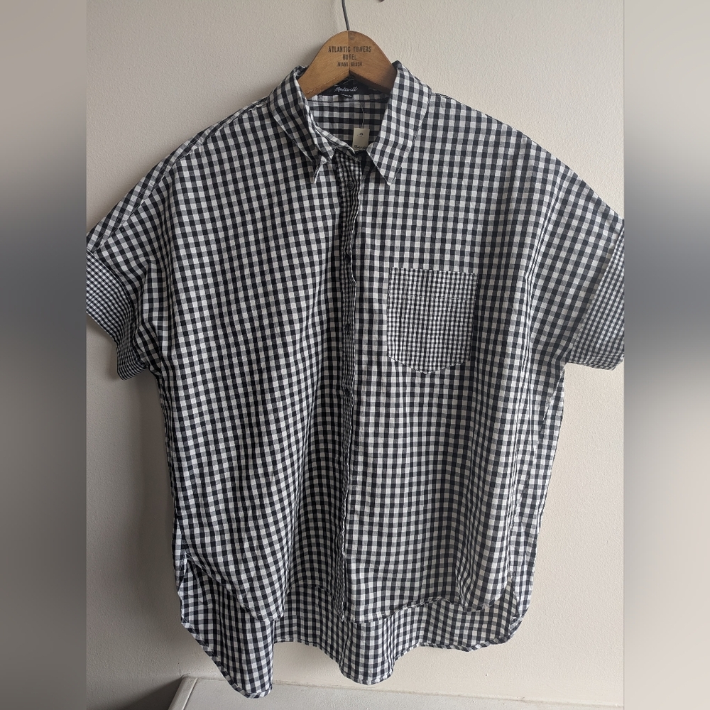 NWT Madewell 100% Cotton Short-Sleeve Button-Down Shirt